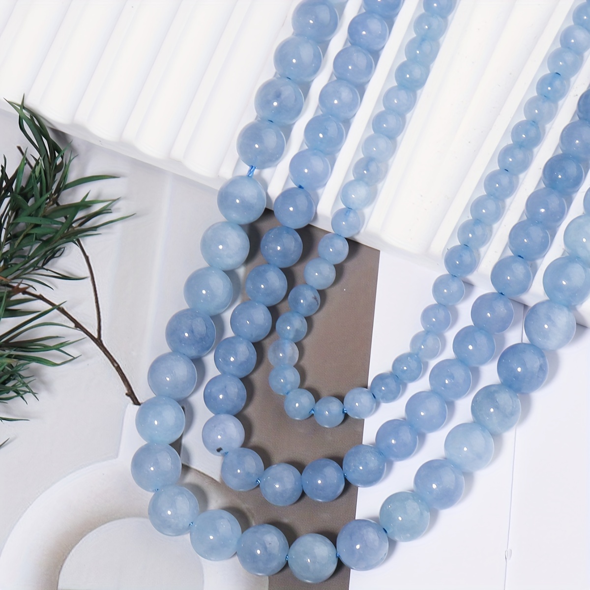 Natural Stone Beads Aquamarines Chalcedony Round Loose Beads For Jewelry  Making Bracelets Necklace DIY Accessories 4 6 8mm 15 - AliExpress