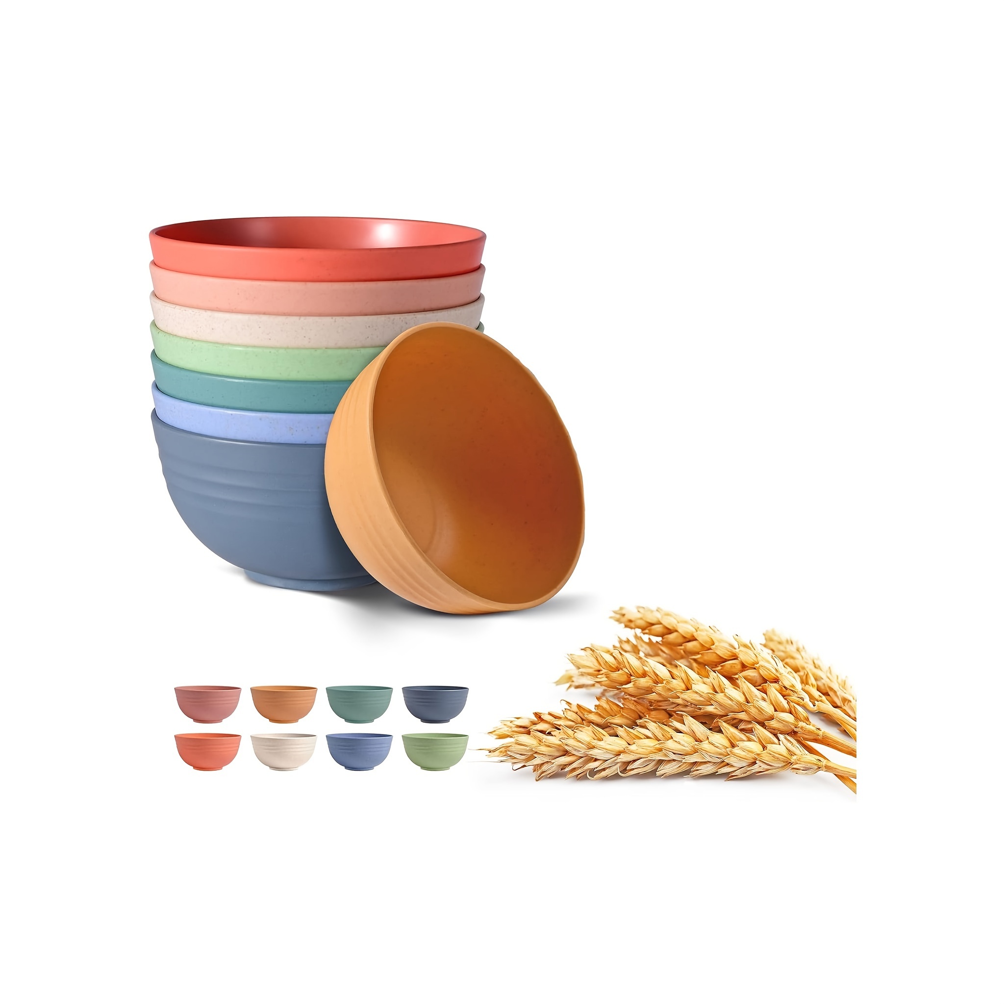 Wheat Straw Bowl Set Unbreakable Grain Bowl Microwave - Temu