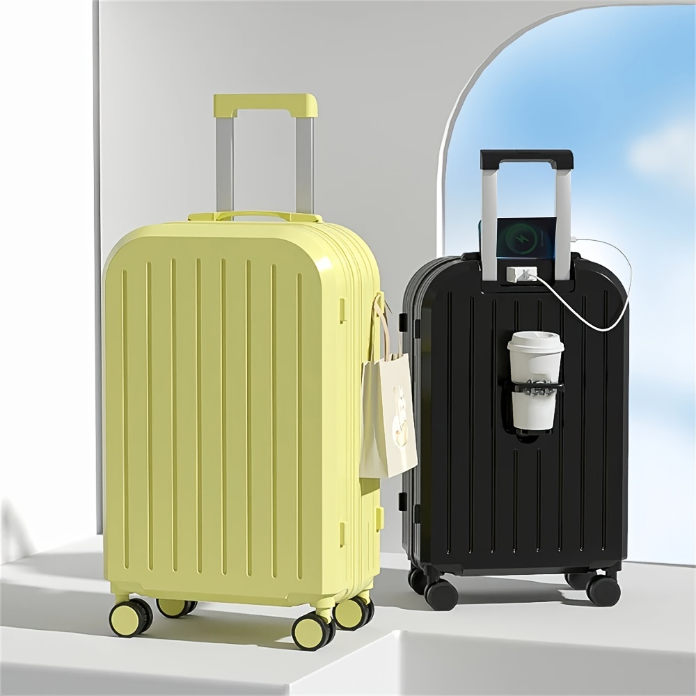 Minimalist Solid Color Travel Luggage Case Lightweight Temu