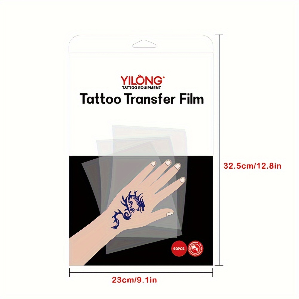 Image of 50pcs Opp Single Sheet Tattoo Transfer Film Universal Heat Transfer Base White Ink Printing Film