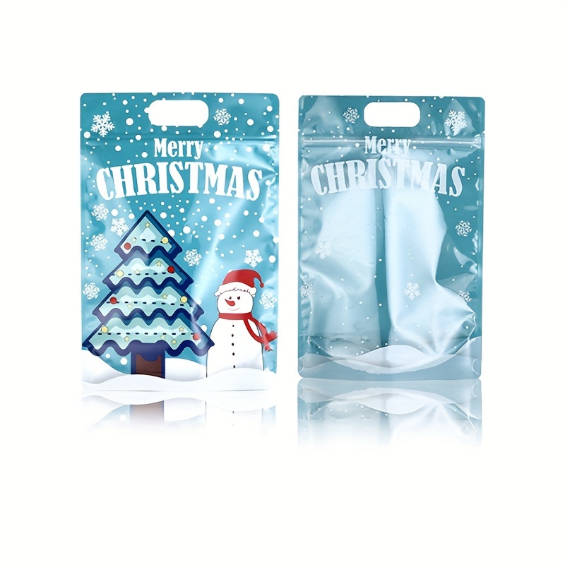 Wholesale Christmas Theme Rectangle Plastic Zip Lock Candy Storage Bags 