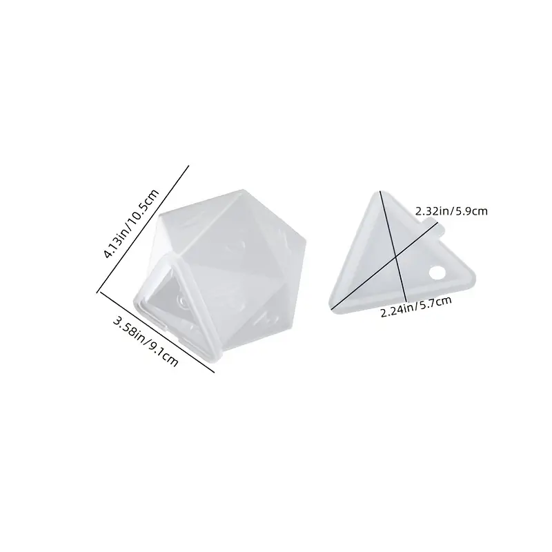 JEYUQAXY Large Silicone Polyhedral Dice Molds 2 Styles with D20 and D12  Silic