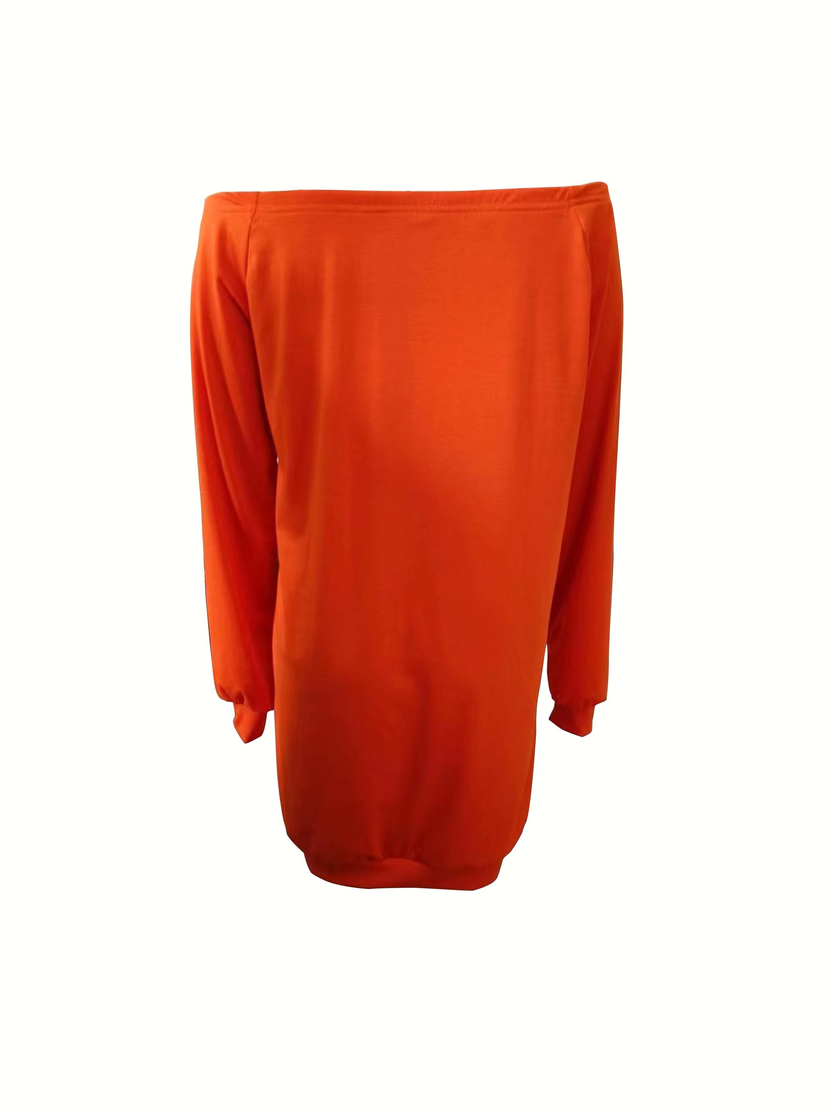 Women's Off Shoulder Casual Sweatshirt - Long Sleeves / Thumb