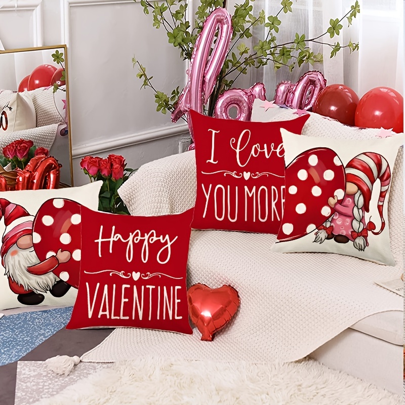 Vintage Valentine's Day Throw Pillow Covers Retro Love Heart - Temu