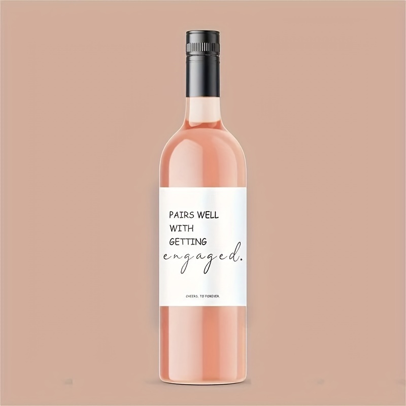 6pcs Engagement Wine Labels Perfect Match With Engagement Wedding Couple