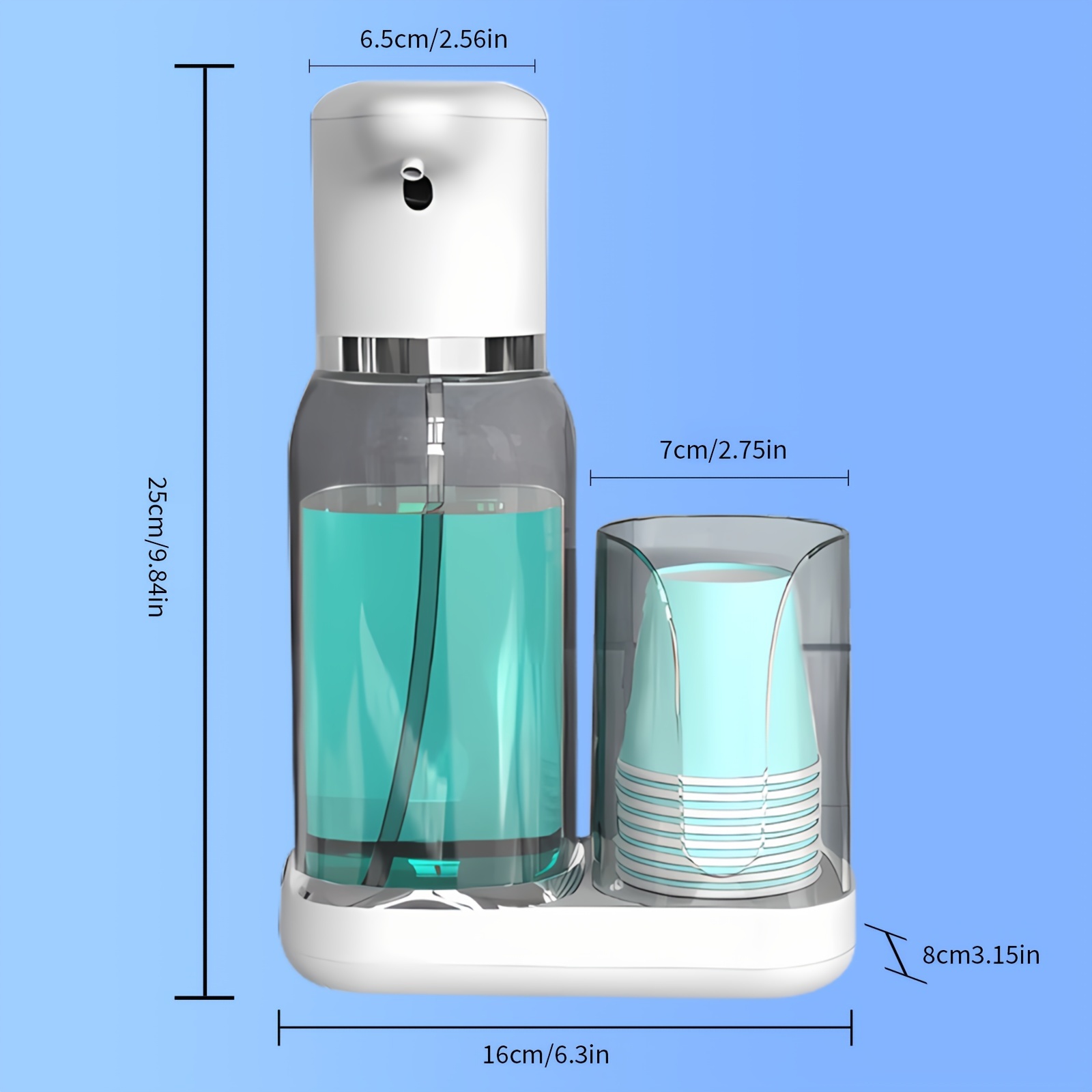 Dispensador de enjuague bucal de 20 onzas para baño, dispensador de  enjuague bucal de plástico montado en la pared, recipiente para enjuague  bucal con