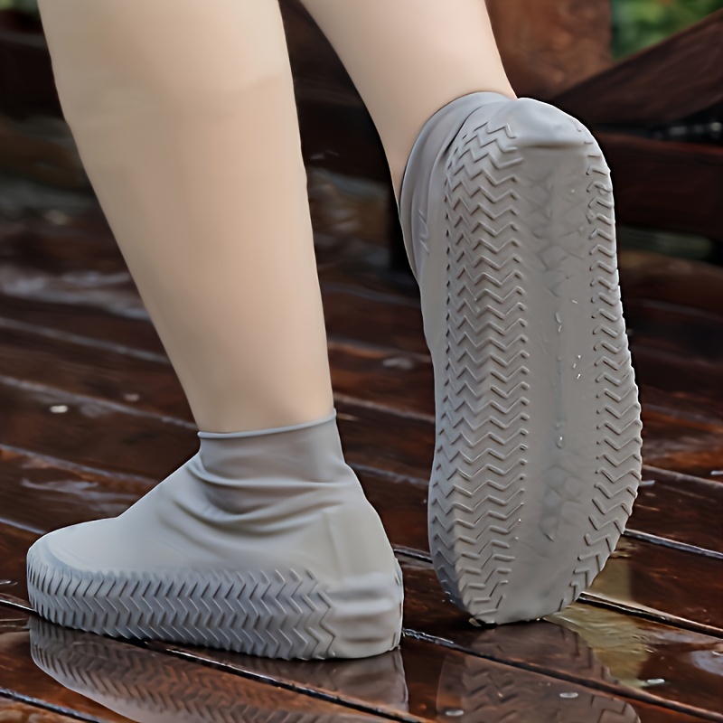 1 par Cubrezapatos impermeable con antideslizante agua para exterior  desgaste en lluvioso días , espesado , resistente al desgaste , color  acompañado con hermoso, Moda de Mujer