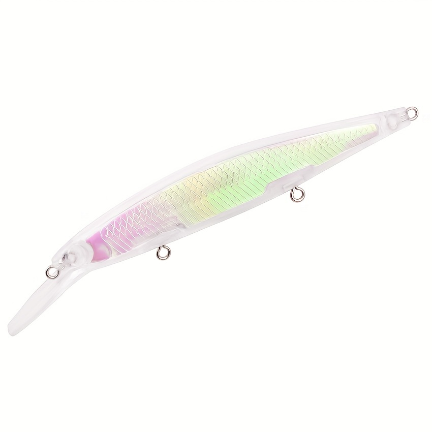 5x Unpainted Blank Crankbaits Laser Minnow Bass Pike Fishing Lures
