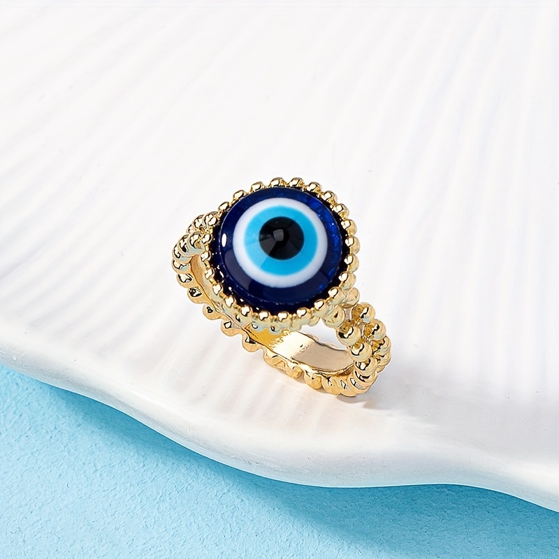 Men's Devil Eye Ring with Light Style Inlay