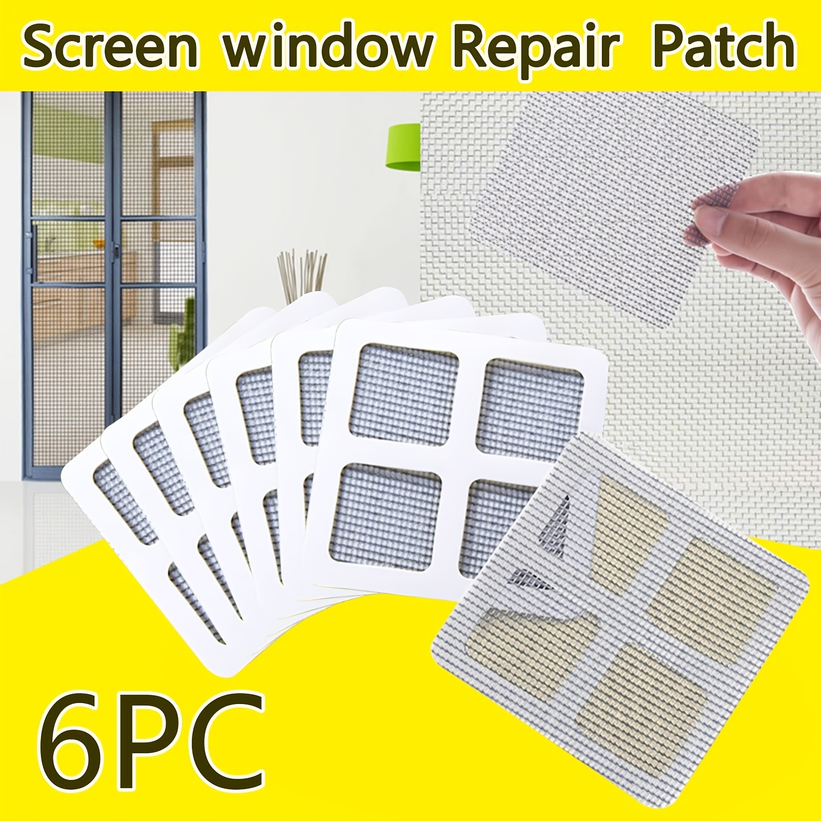FLYZZZ Screen Repair Kit, Waterproof Fiberglass Repair Tape, 3-Layer Strong Adhesive Window Screen Doors Patch Tape Suitable for Covering Holes&Tears