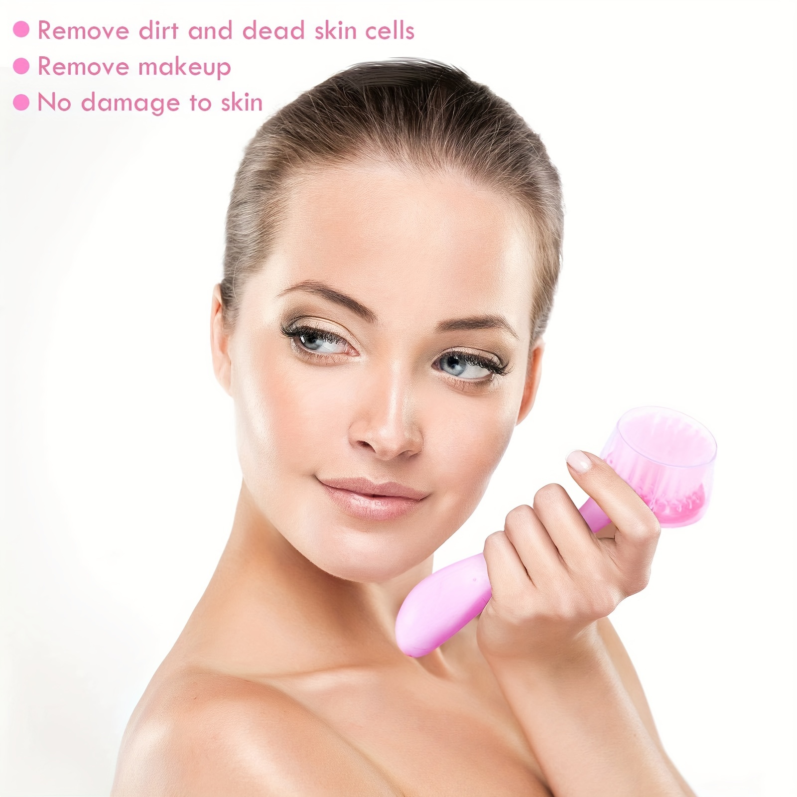 3PCs Facial Cleansing Brush Acrylic Handle Face Scrubbers Exfoliator Cleaner