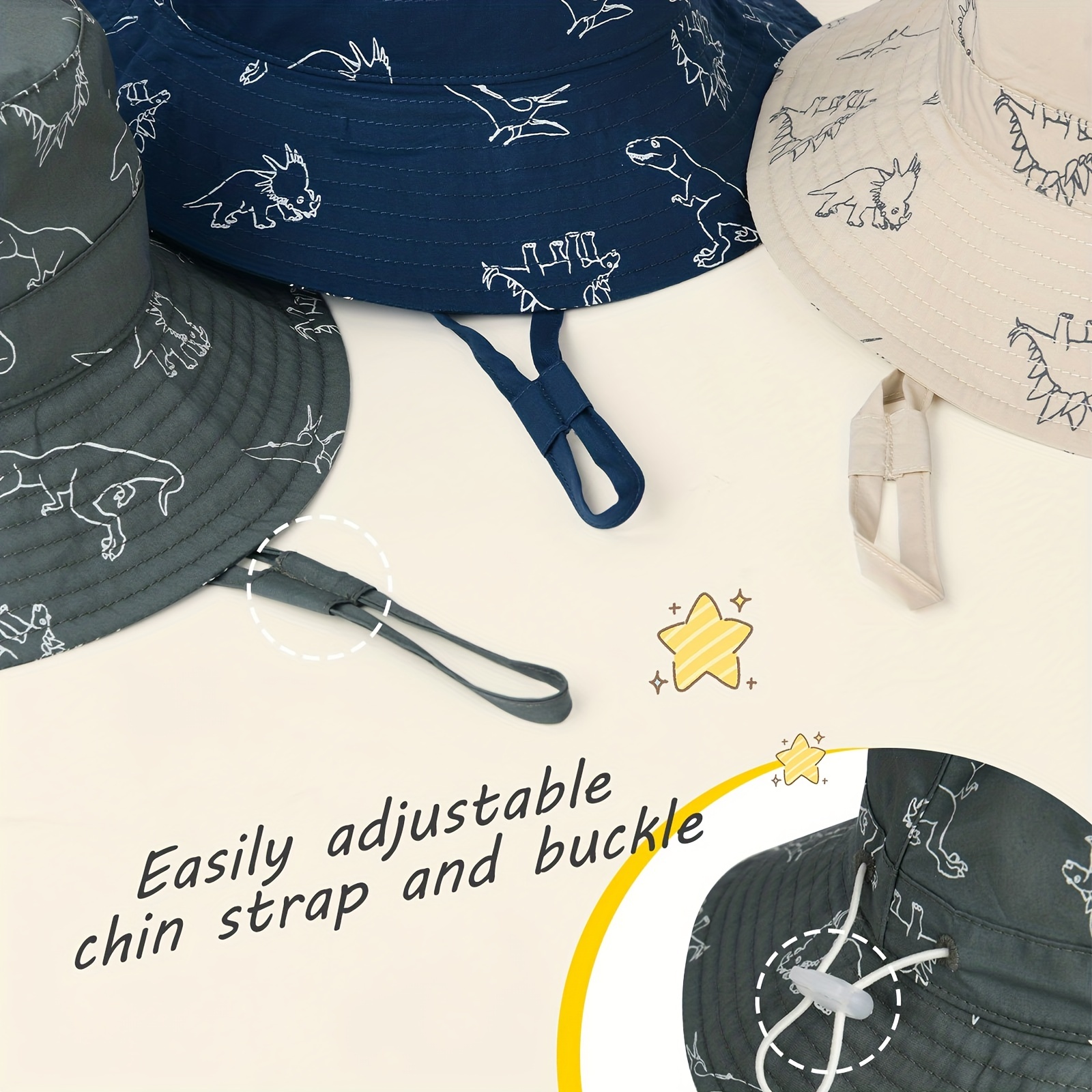 SimpliKids Toddler Boy Hat Foldable Hats for Boys Adjustable Bucket Hat for  Baby Boy Toddler Sun Bucket Hat with Drawstring Bucket Hat for Girls