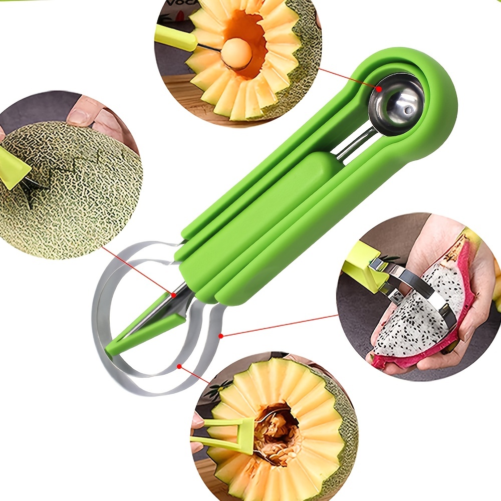 3 in 1 Stainless Steel Melon Baller Scoop Set Includes - Temu