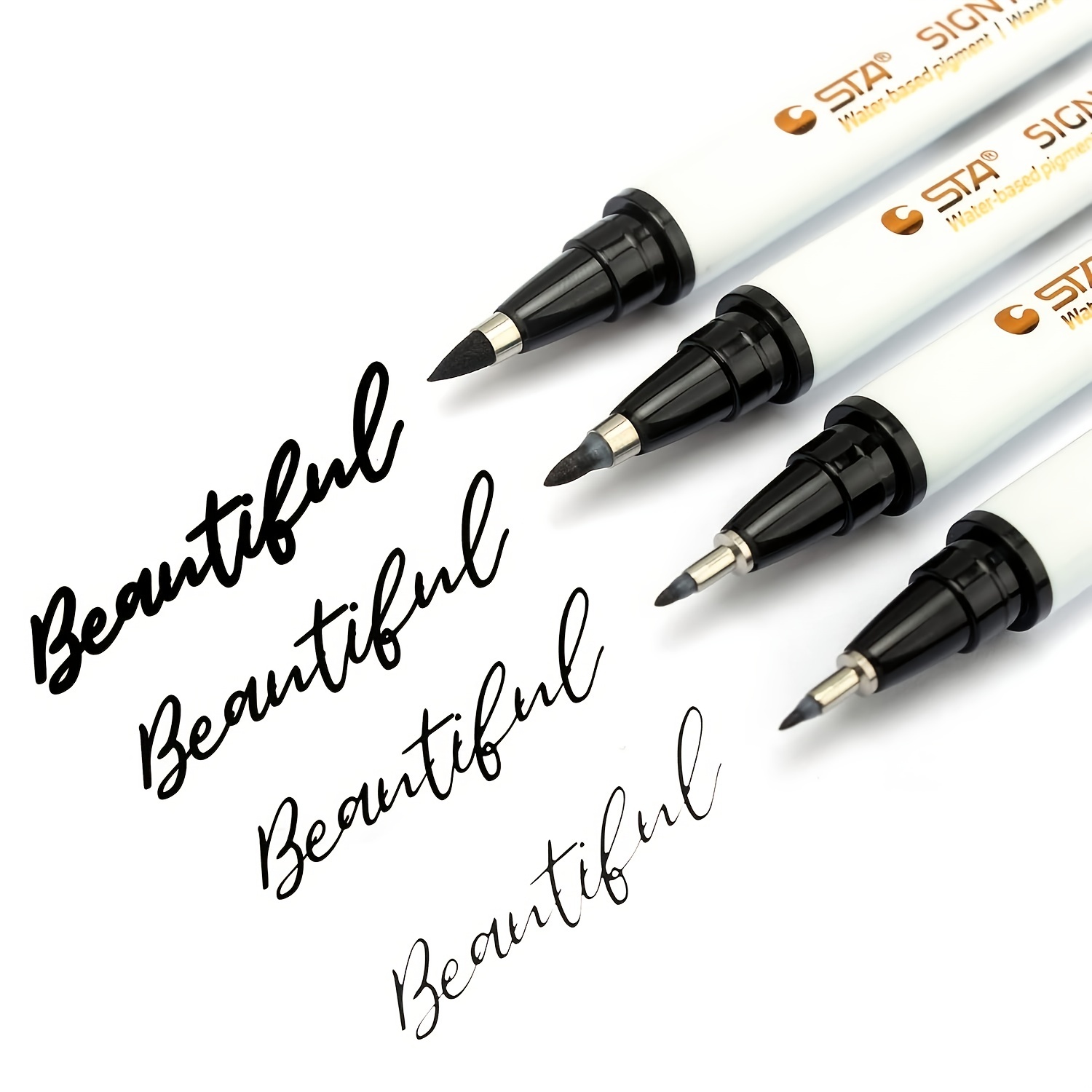 Lettering Calligraphy Brush Pens Set Soft Hard Tip 4 Size - Temu