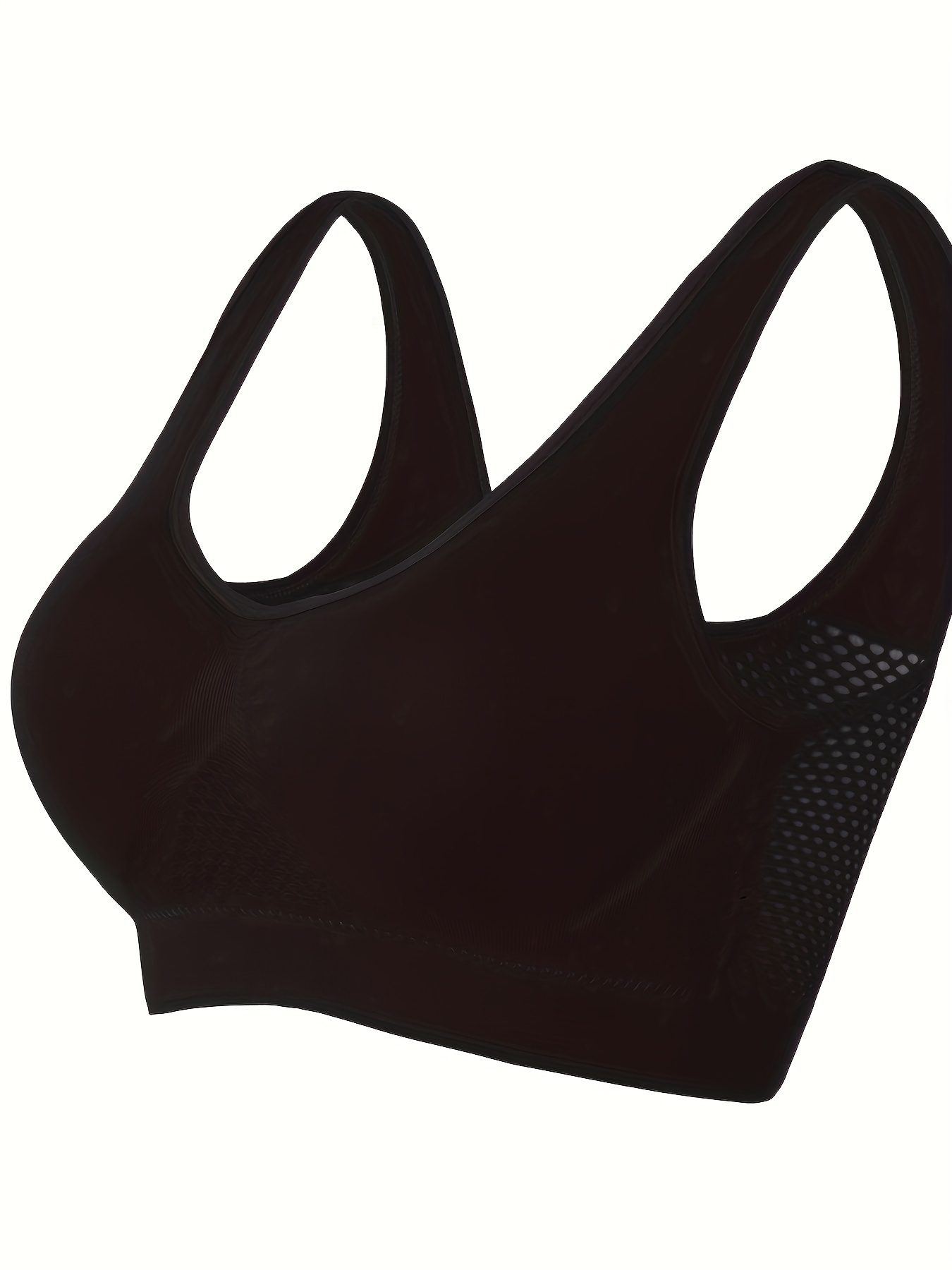 Plus Size Sports Bra Women's Plus Solid Hollow Breathable - Temu