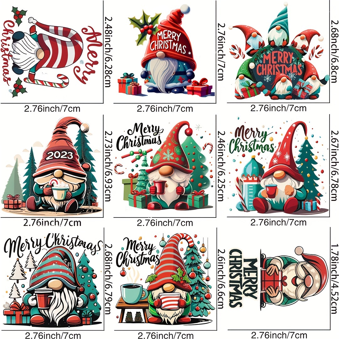 Christmas Iron on Transfer Stickers,6Pcs Christmas Iron on Decals for T  Shirt Iron on Patches Heat Transfers Designs Stickers Christmas HTV Iron on