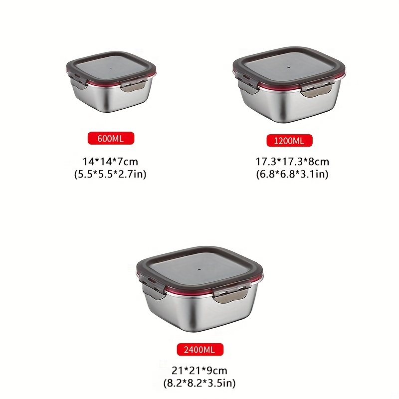 Meal Prep Food Container Metal Fresh Storage Container for Freezer