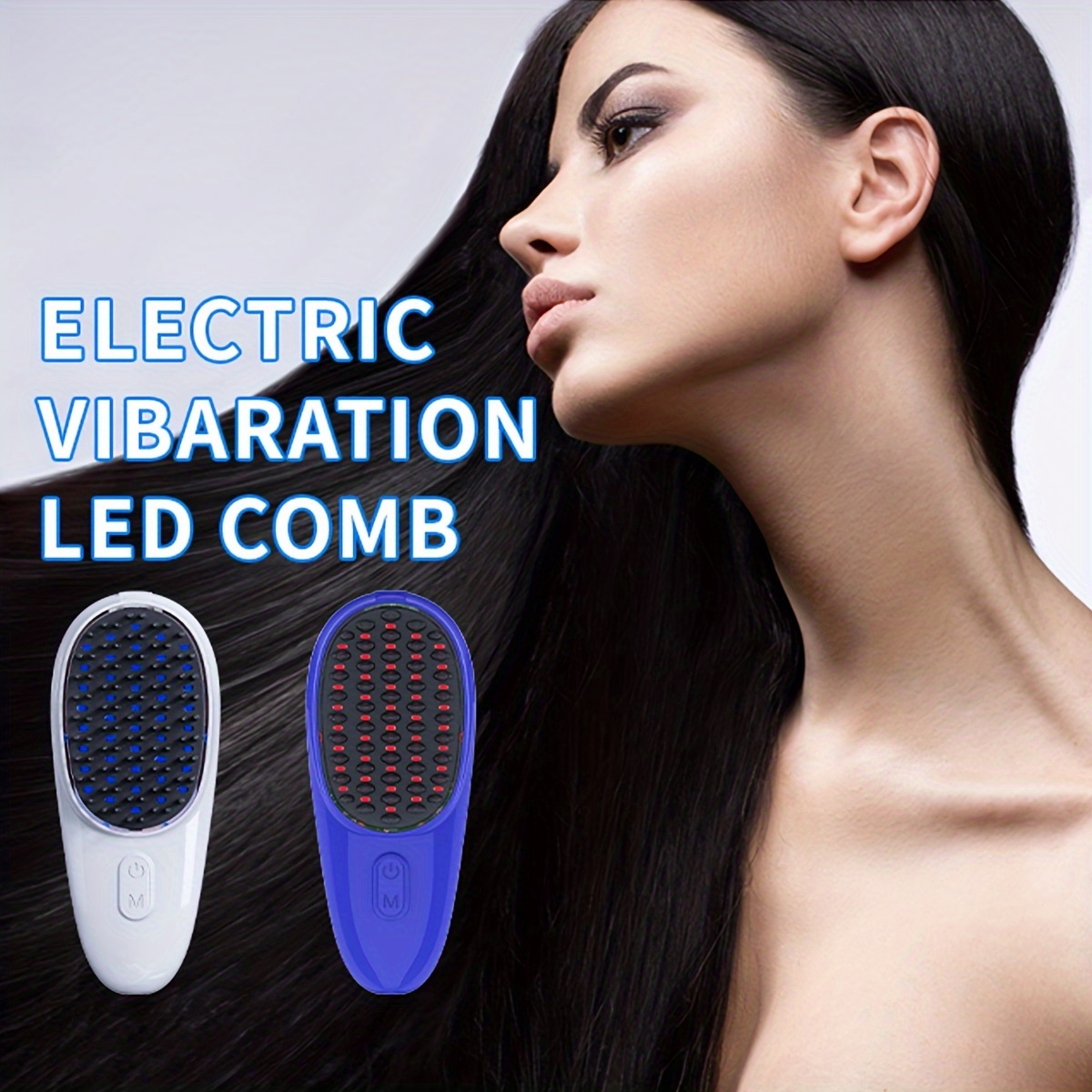 Electric Body Massage Tool Comb Head, EMS Microcurrent, 4 Light Mode for Muscle Relief Blood Circulation, USB Rechargeable