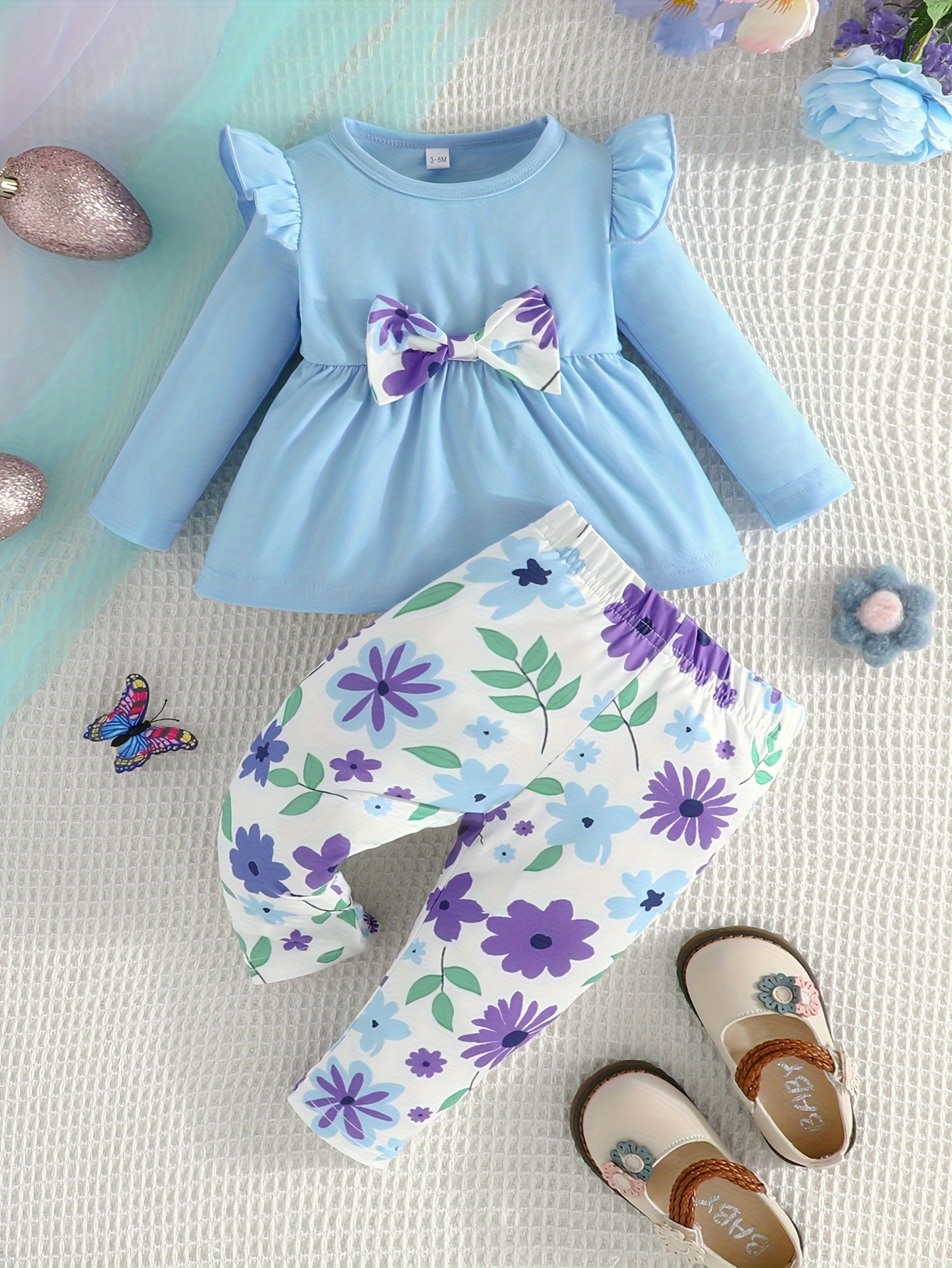 Combinaison pantalon bleu bébé fille