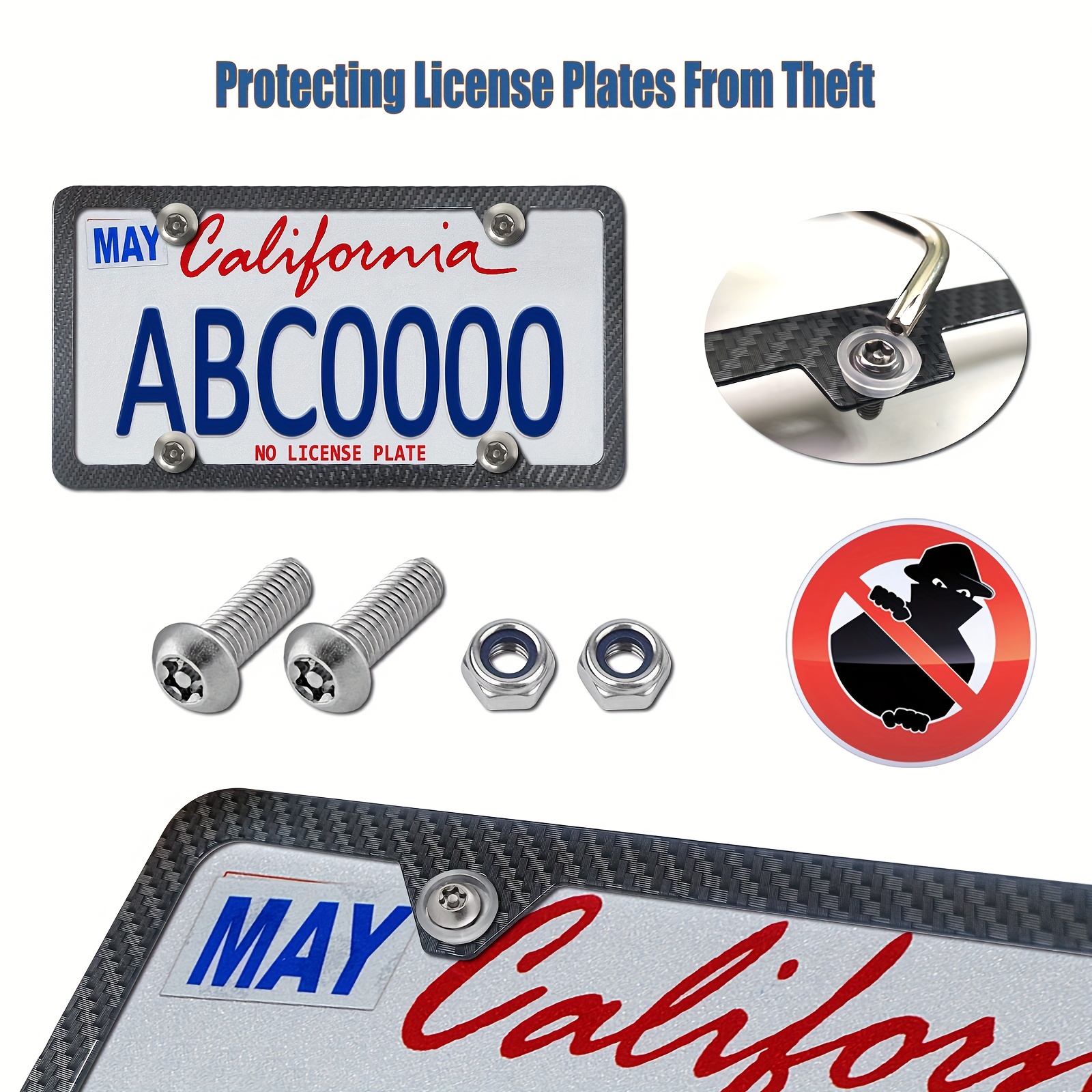 Accessories Anti Theft Auto Security License Plate Screws