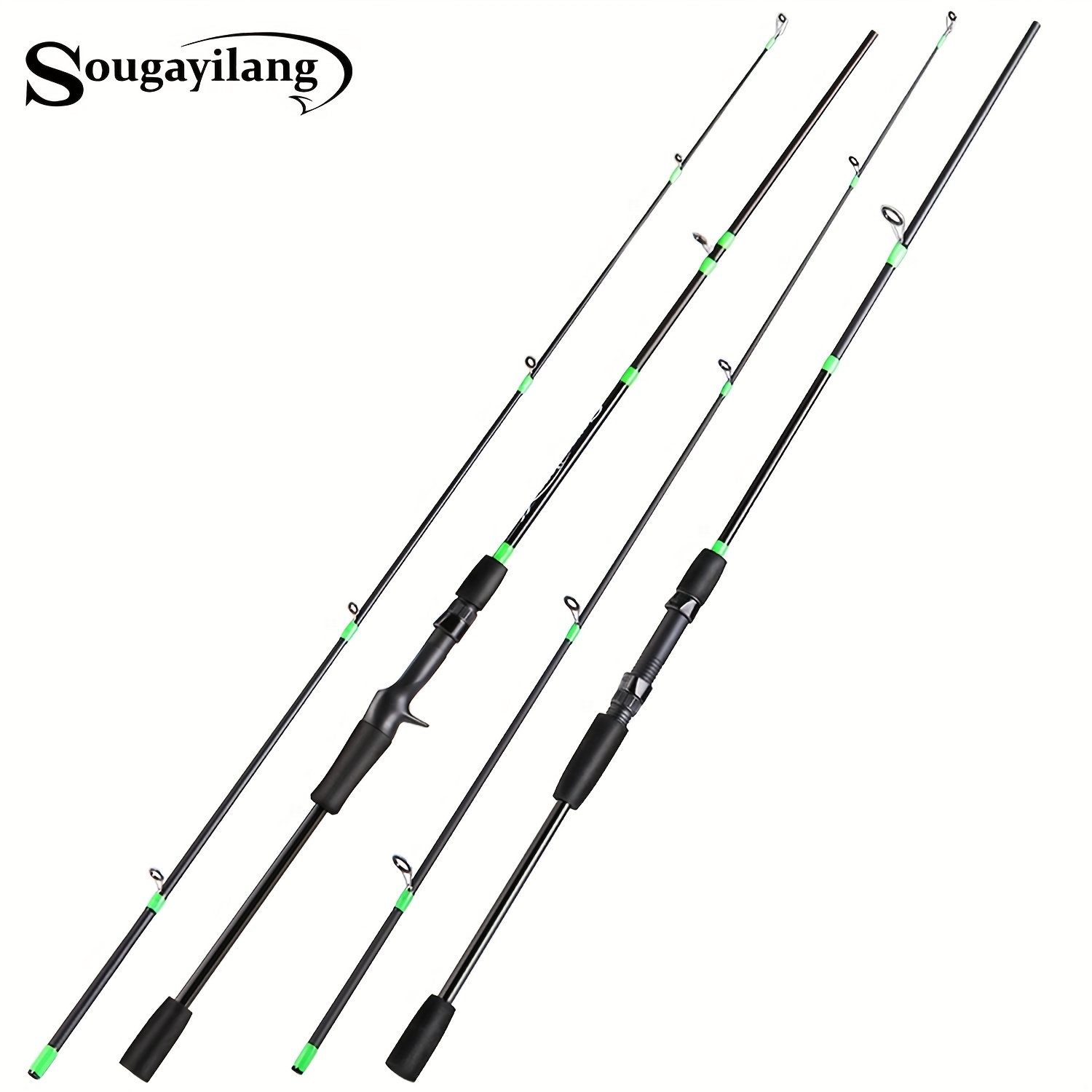 Sougayilang Catfish Rod 2-Pieces Saltwater Offshore Portable Surf Rods  Glass Spinning Rod