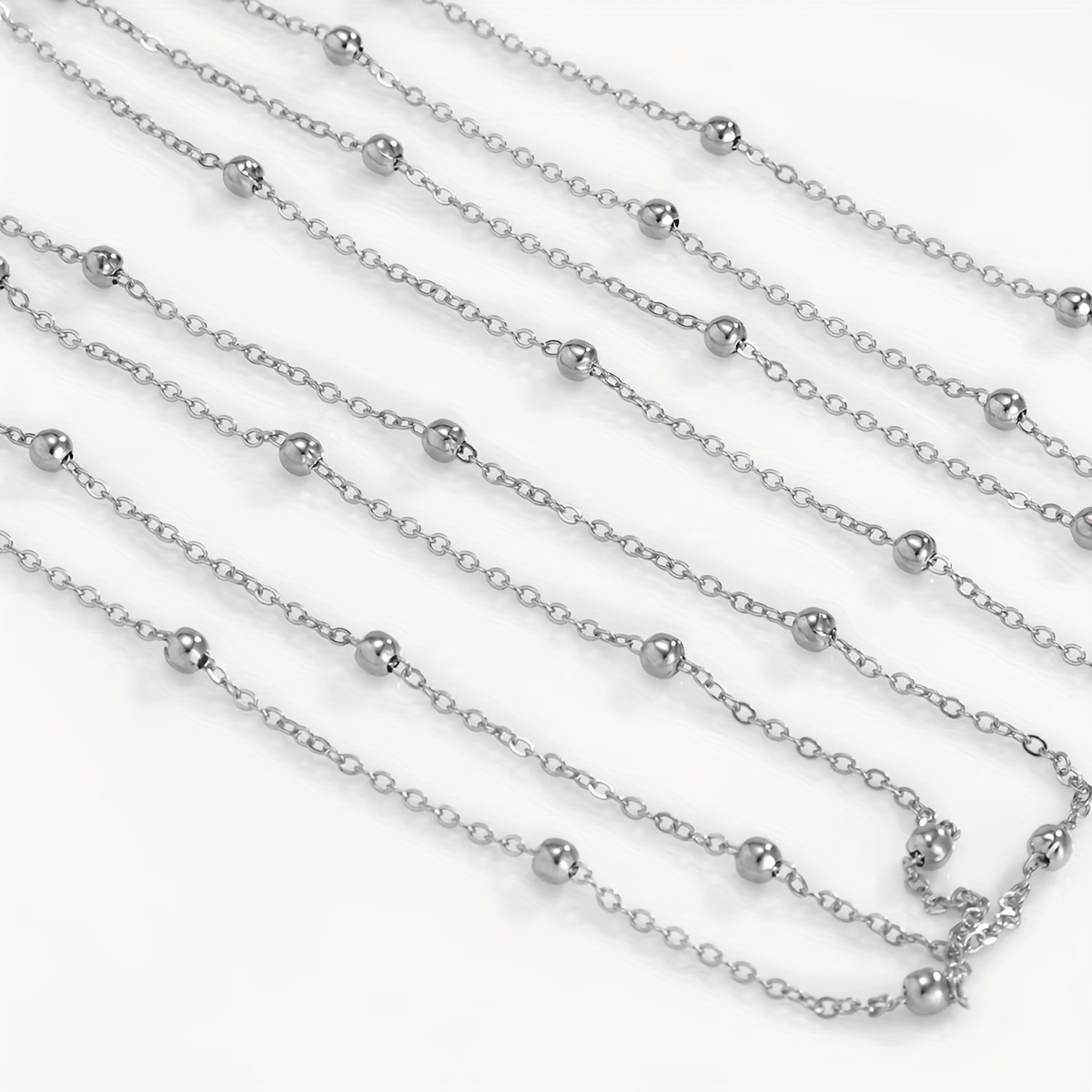 Silver Ball Chain Layered Necklace