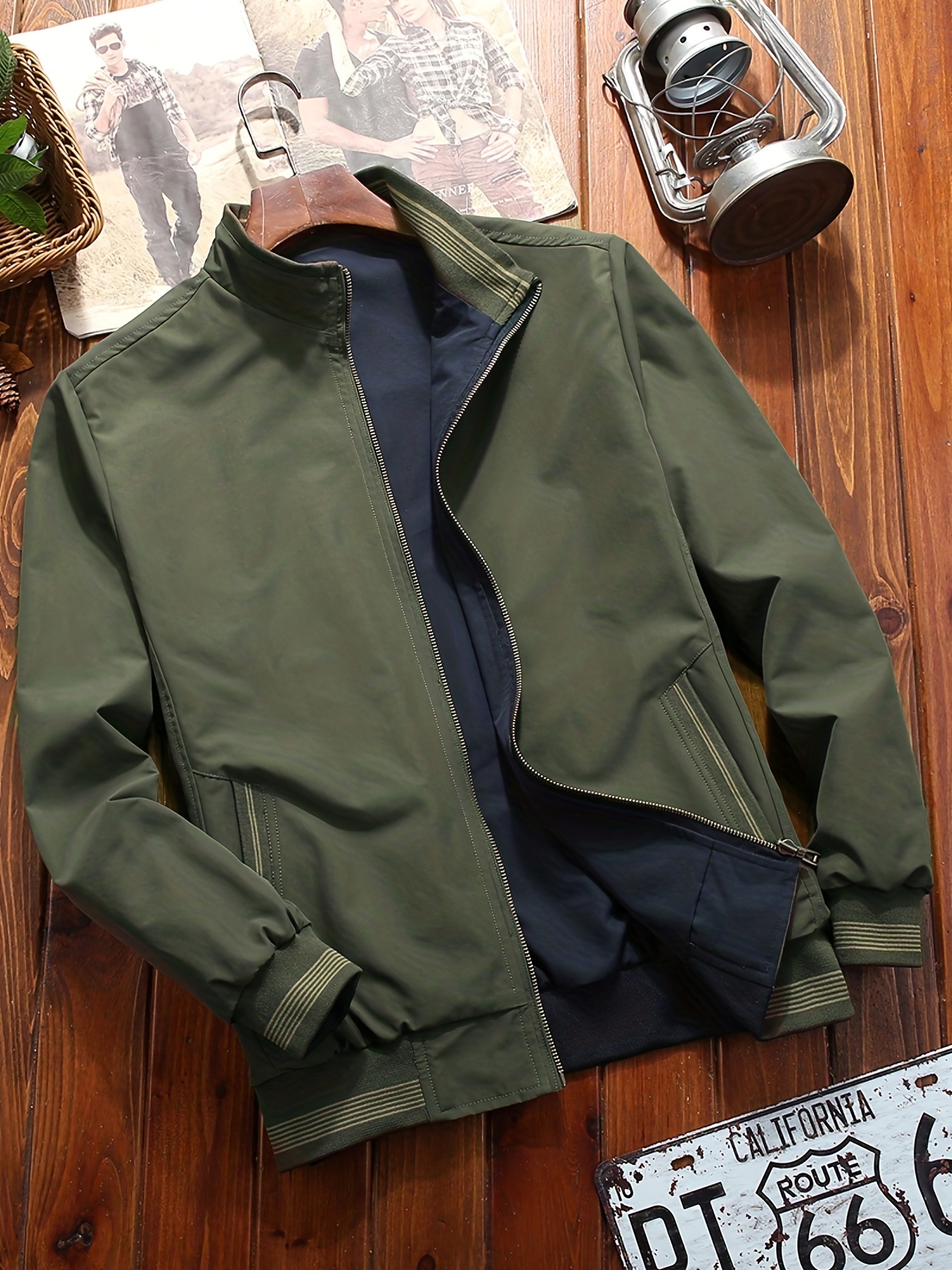  Chaquetas para hombre, chaquetas para hombre, chaqueta bomber  con cremallera sin chaquetas para hombres (color verde militar, talla: XS)  : Ropa, Zapatos y Joyería