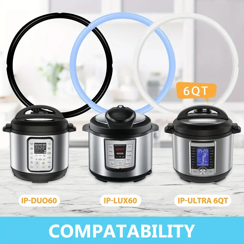 Food Grade Silicone Sealing Rings For Instant Pot - 8 Quart Replacement  Washers For Ip-duo80 And Ip-lux 8 - Guaranteed Leak-proof Seal For Safe  Cooking - Temu