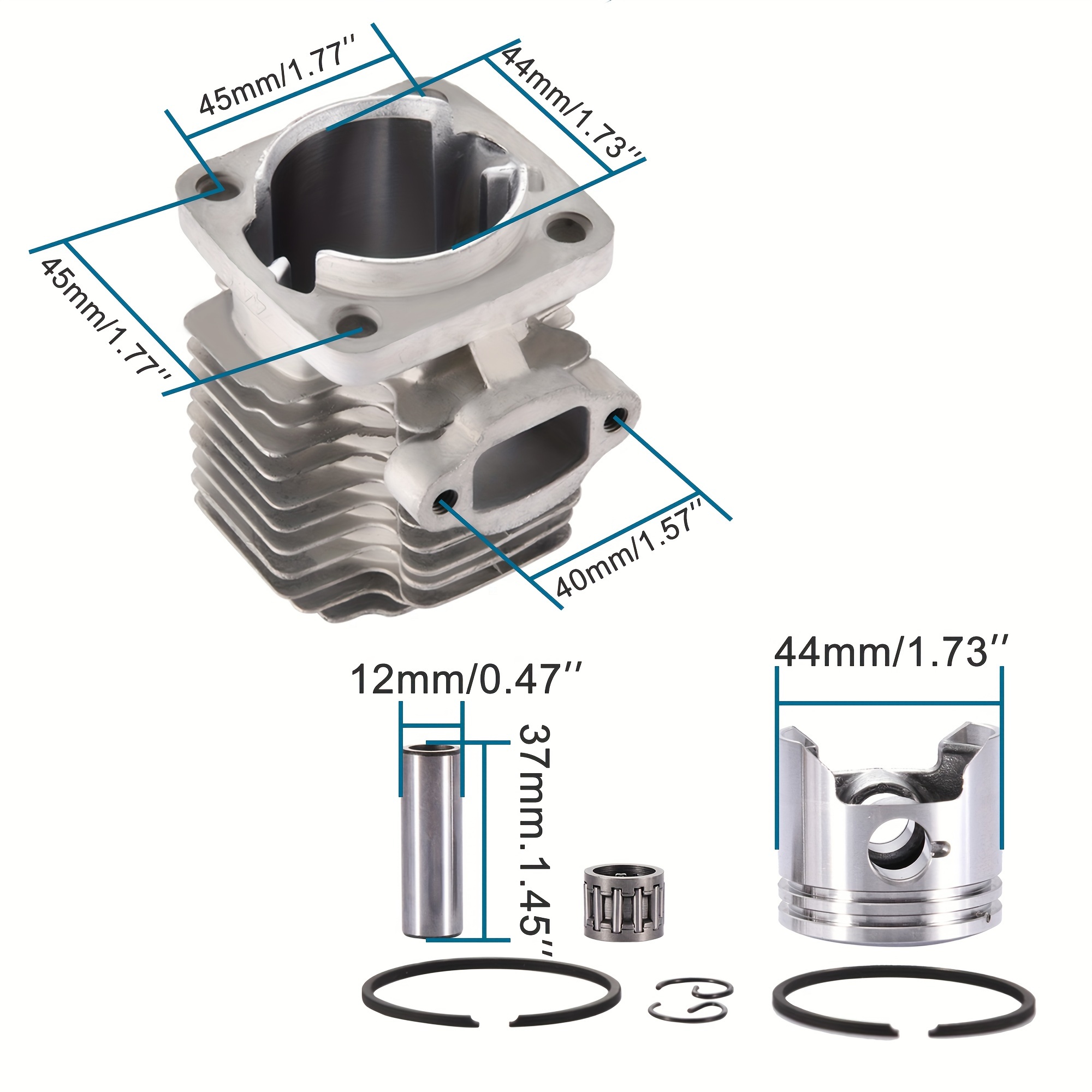 Goofit 44 6 Cylinder Piston Kit Assembly Replacement - Temu