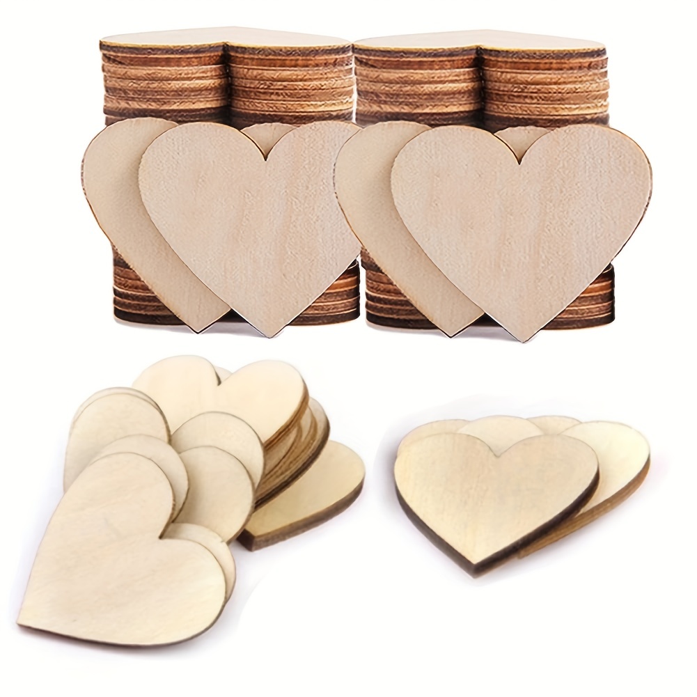 Wooden Hearts For Crafts Small Wood Hearts Cutout Diy - Temu