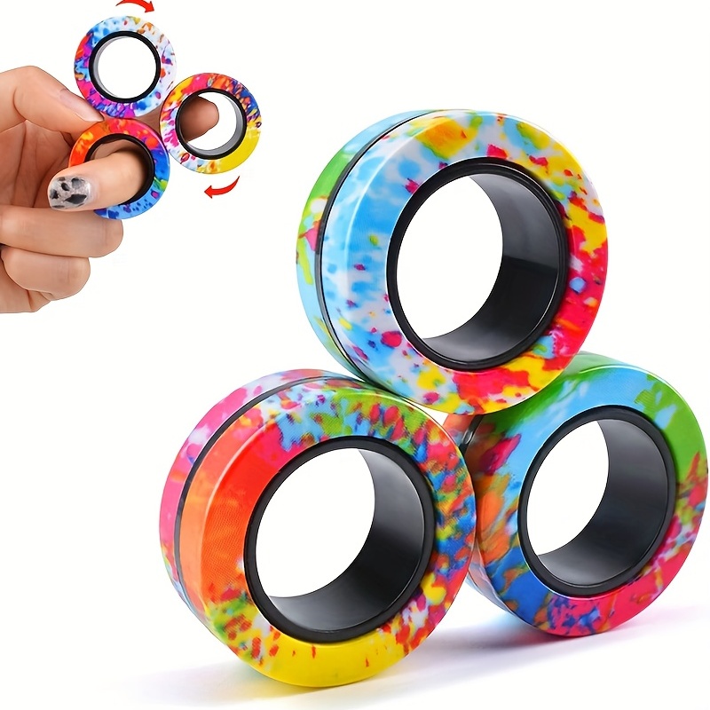 3PCS Magnetic Rings Fidget Toy Sets for Anxiety Relief