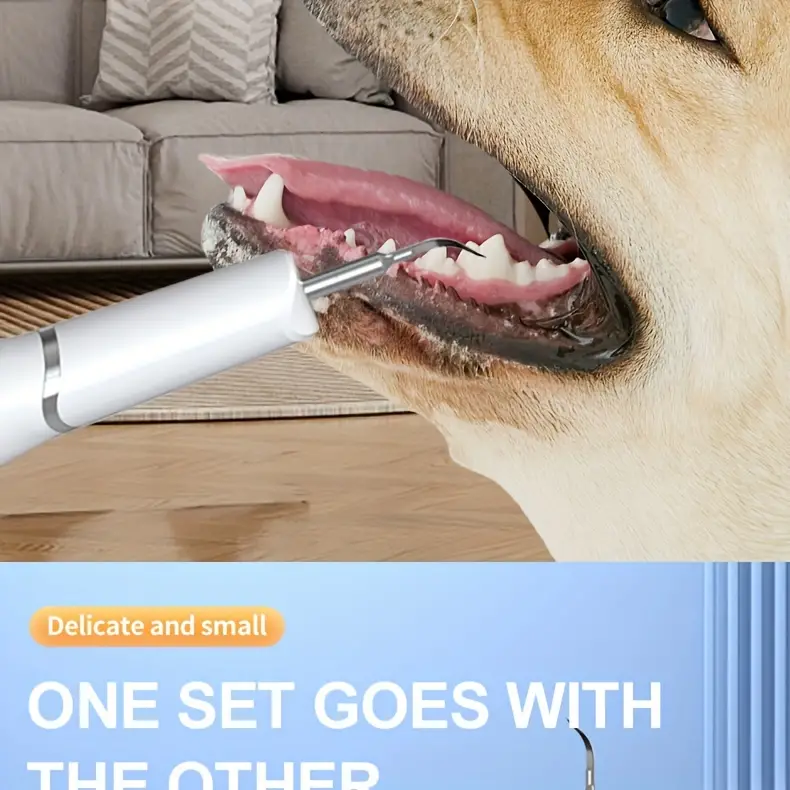 pet ultrasonic tooth cleaner with led light tartar removal rechargeable cleaning kit promotes your pets oral health details 7