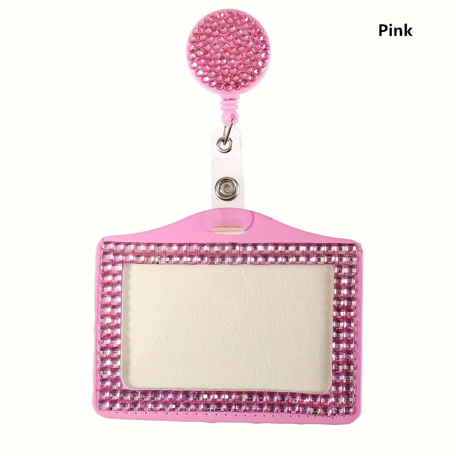 Pink Glitter Id Holder 