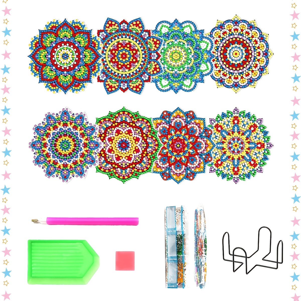  8 Pcs Diamond Art Coasters, Mandala Diamond Painting Kits for  Adults Kids Beginners, Diamond Painting Coasters Art Craft Supplies for  Birthday Gift : Arts, Crafts & Sewing