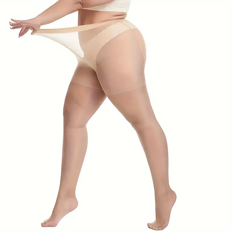 Plus Size Casual Pantyhose Set Women's Plus Semi Sheer - Temu Canada