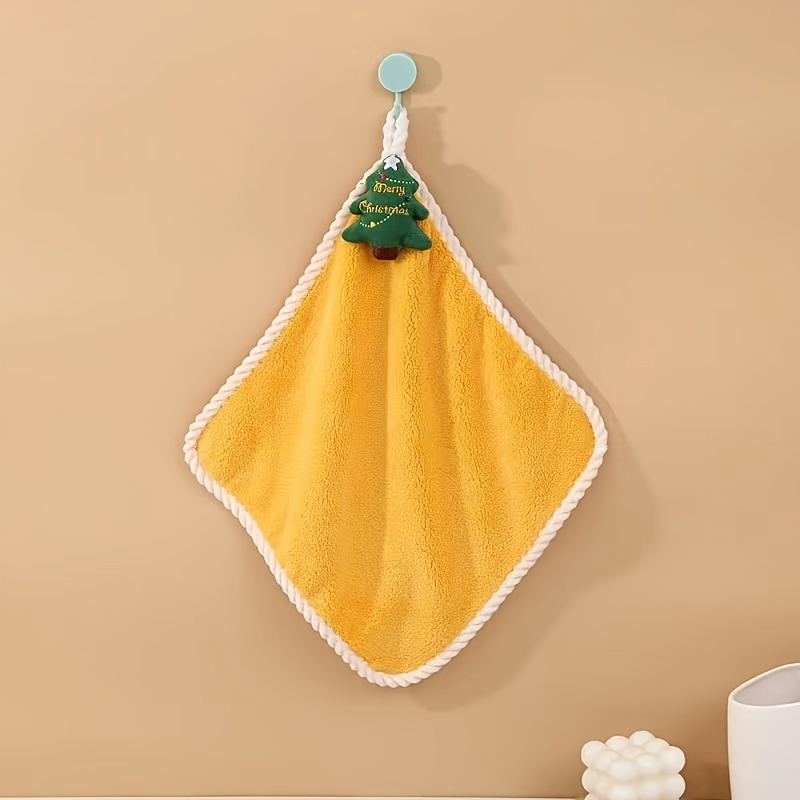 Cute Christmas Pattern Fingertip Towel Hanging Towel For - Temu