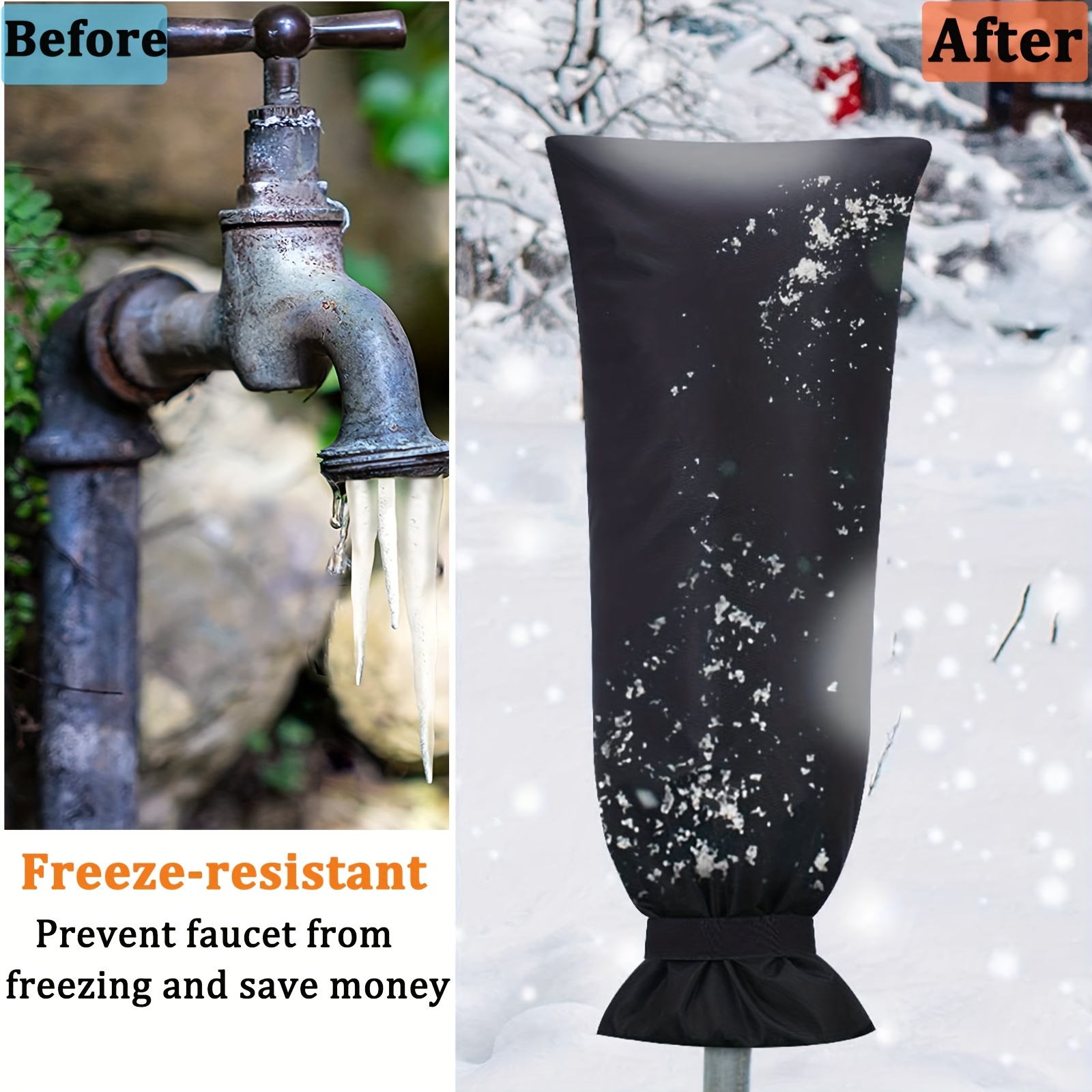 Pour robinet d'eau protection contre le gel robinet extérieur coton durable  14