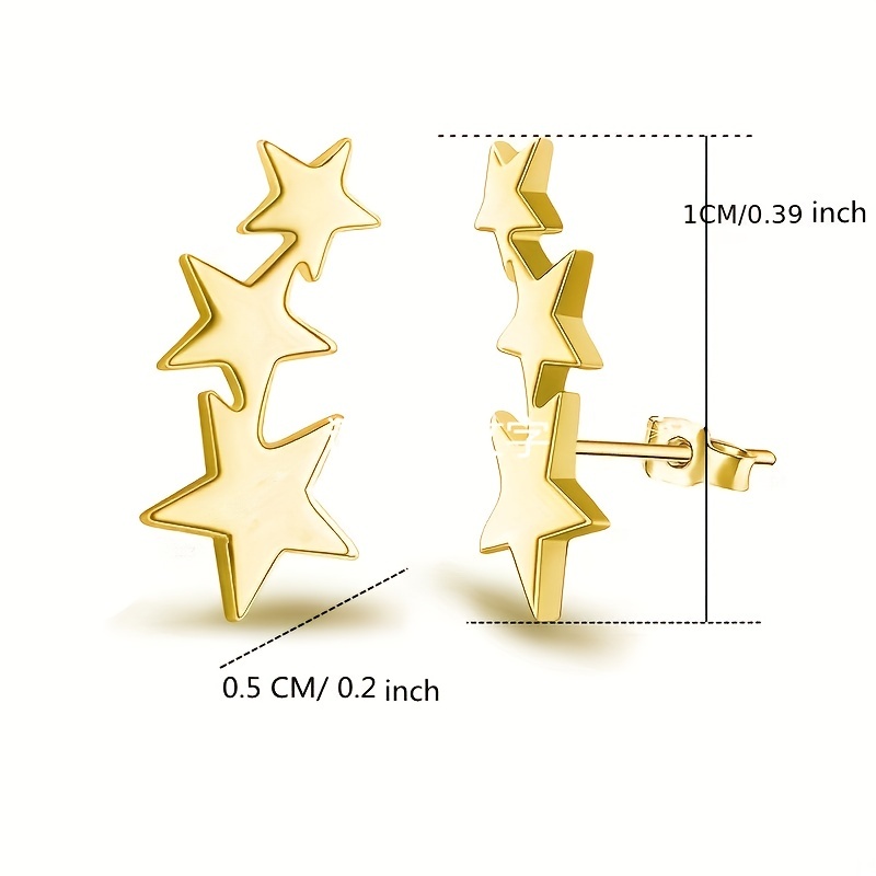 Men's Stainless Steel Star Shape Stud Earrings