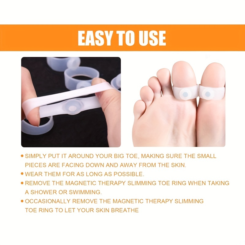 2 Pair Magnetic Therapy Slimming Toe Rings Silicone Foot Massage Toe Slim  Ring | eBay