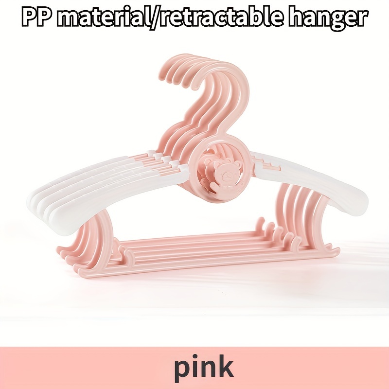 5pcs/set Plastic Hanger, Cute Pink Bow Design Multifunction Clothes Hanger  For Kids