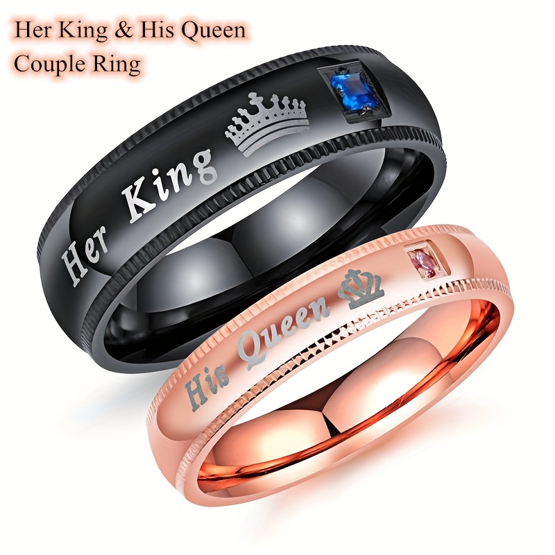King Queen Casual Wedding Ring For Anniversary