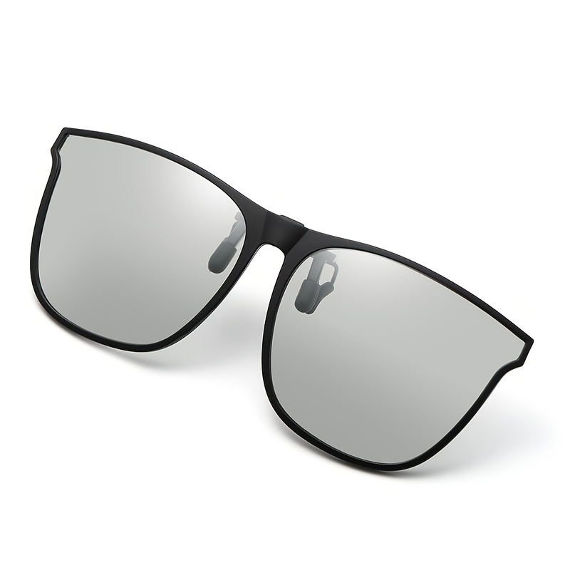 Polarized Clip Sunglasses Photochromic Square Flip Anti - Temu Japan