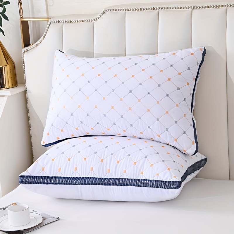 Comfortable Supportive Bed Pillow Net Edge Wheat Ear Grid - Temu
