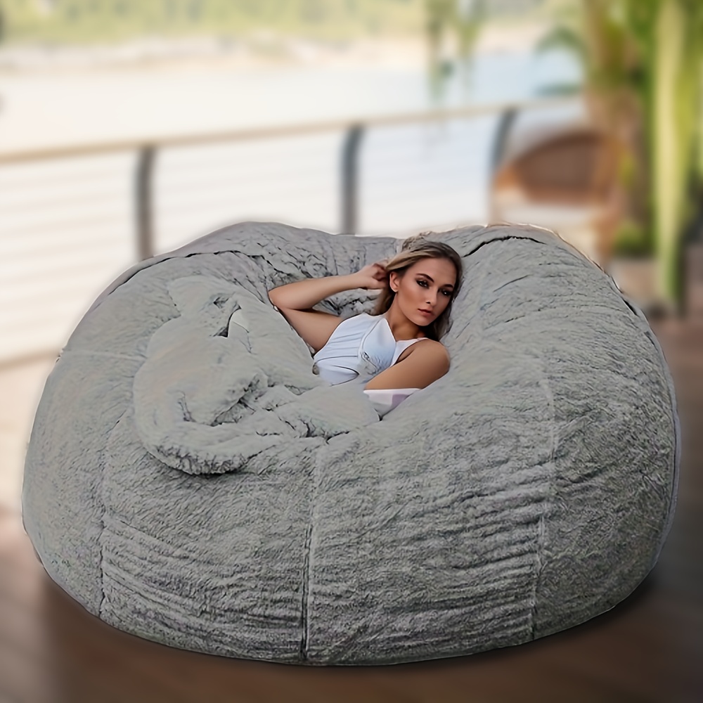 Lazy Beanbag Sofas Cover Chair No Filler Lounger Seat Bean - Temu