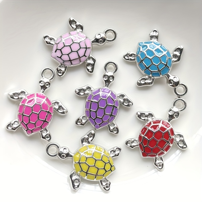 

10pcs 28x24mm Acrylic Colored Turtle Pendants Colorful Turtle Connector Pendant Link For Jewelry Making Diy Jewelry Discovery Bracelets And Earrings Accessories