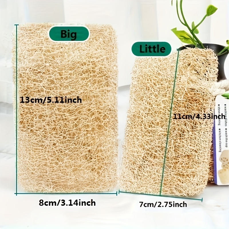 5pcs, Loofah Dishwashing Sponge, Non-stick Oil Degreasing Loofah Brush, Non-scratch Pot Scrub Brush, Loofah Kitchen Cleaning Scrub Sponge For Kitchen Stove Range Hood Pot Bottom Sink, Cleaning Supplies, Cleaning Tool, Back To School Supplies