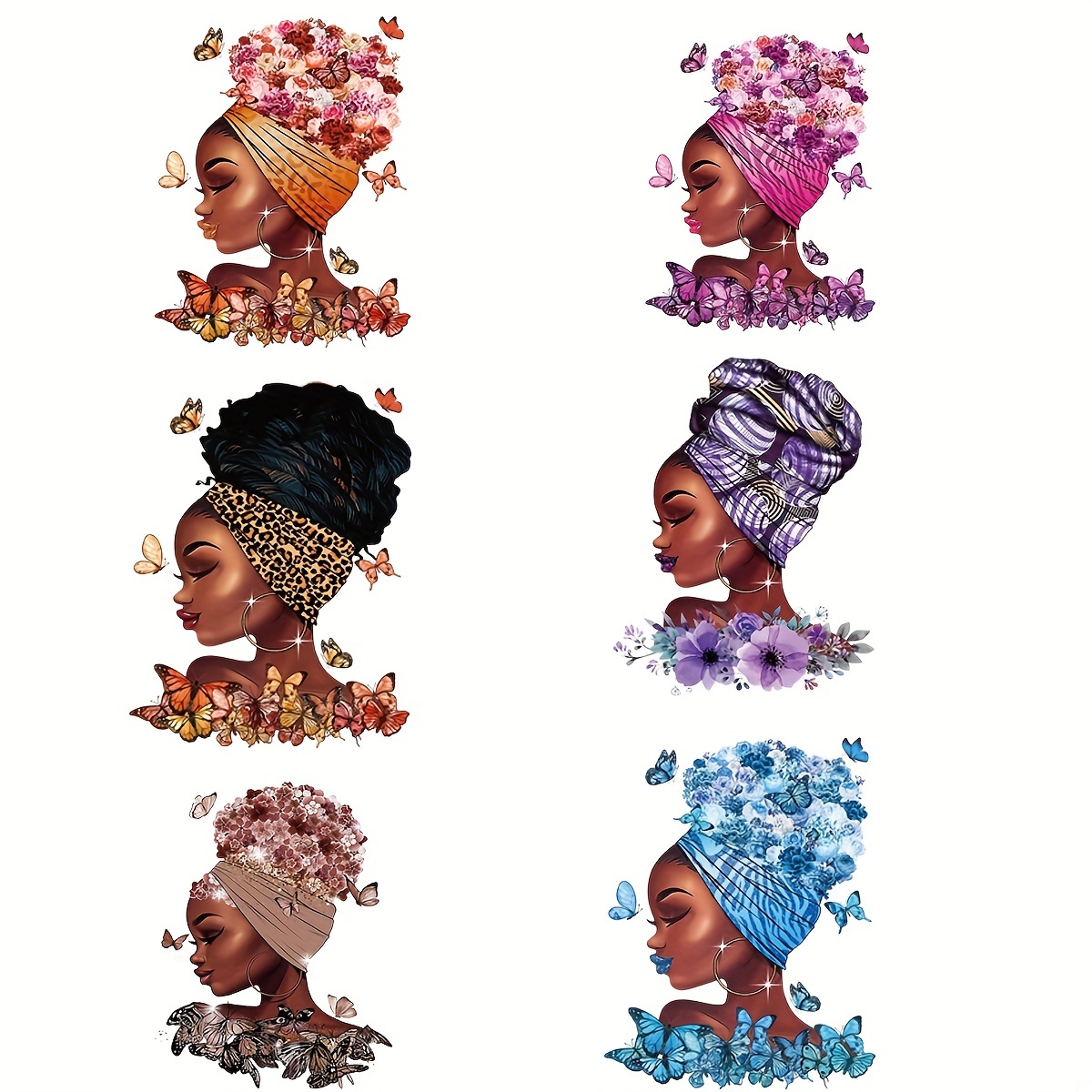 Fashion Women Clothing Heat Transfer Stickers Black Women - Temu