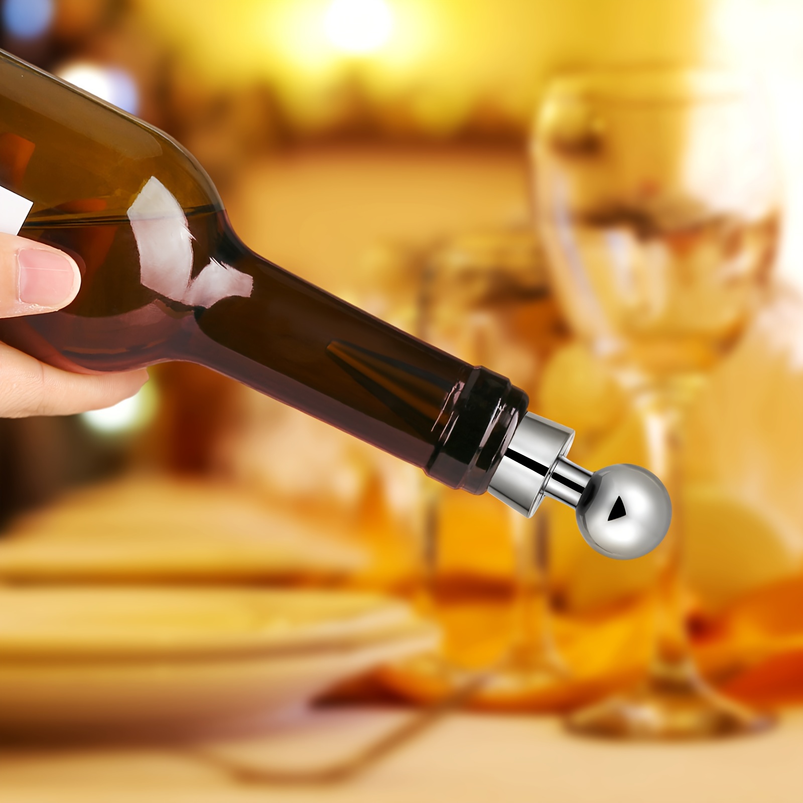 4pcs) Bouchon Bouteille de Vin Champagne Bière en Acier Inoxydable