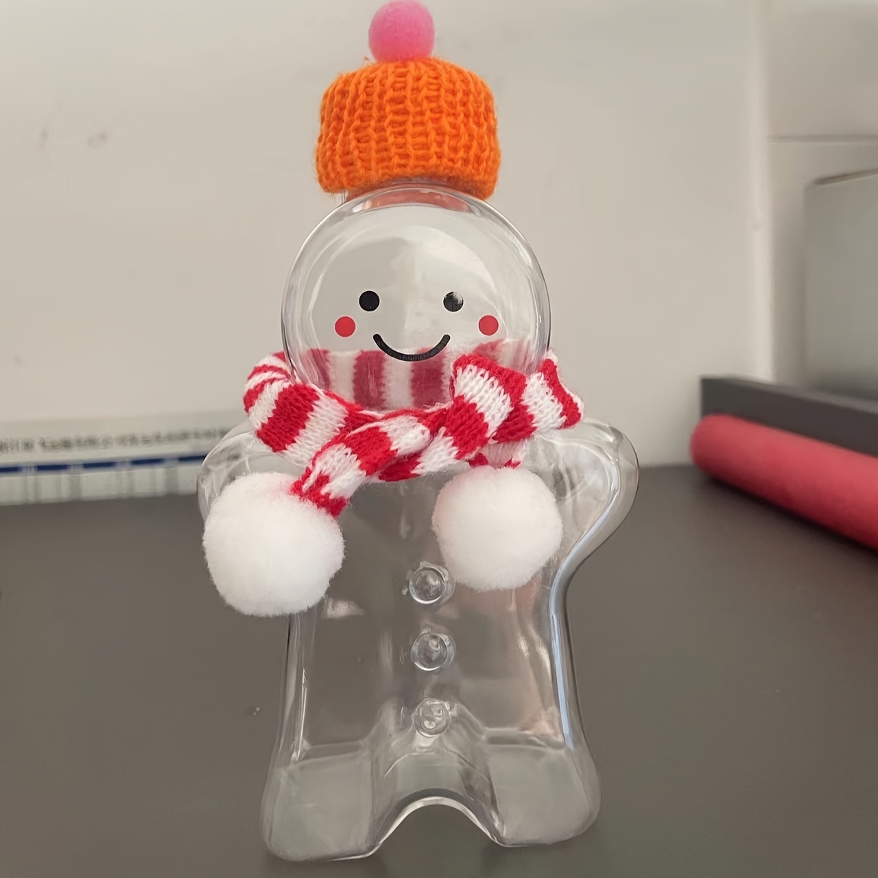 1pc Christmas Gingerbread Man Shaped Water Bottle