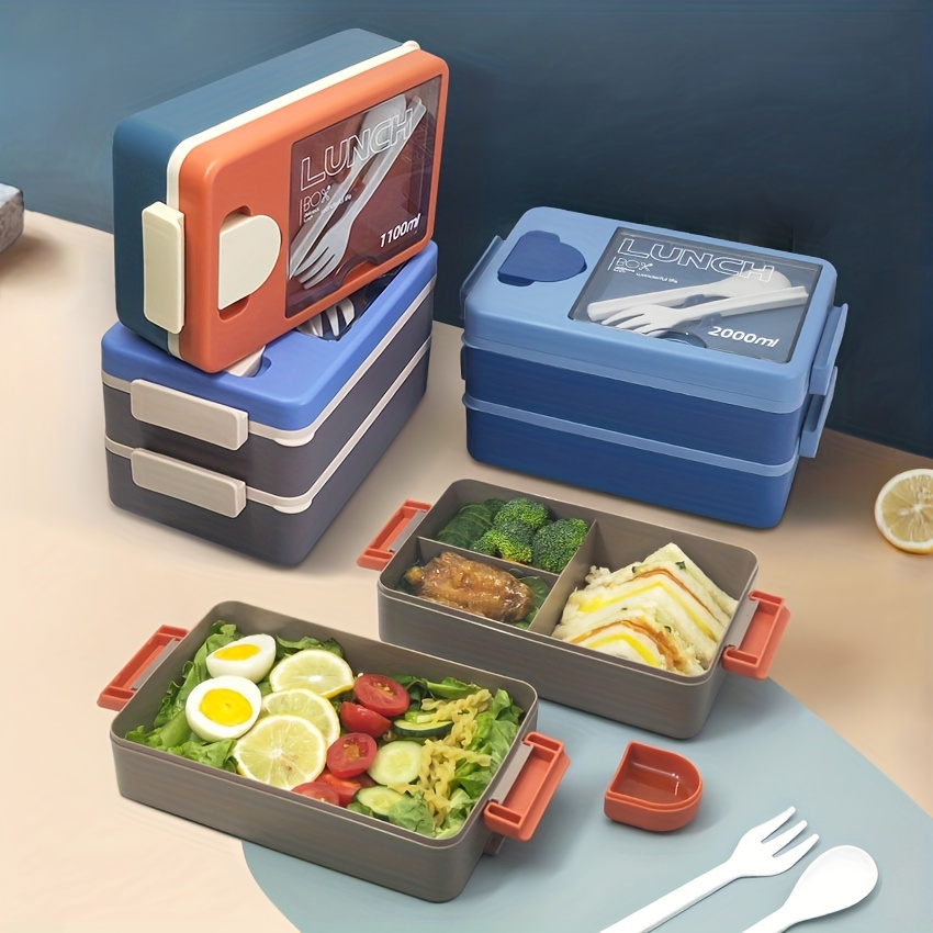 The Perfect Bento Box: 2-layer Lunch Containers With Spoon & Fork,  Leak-proof, Microwavable & Dishwasher Safe! - Temu